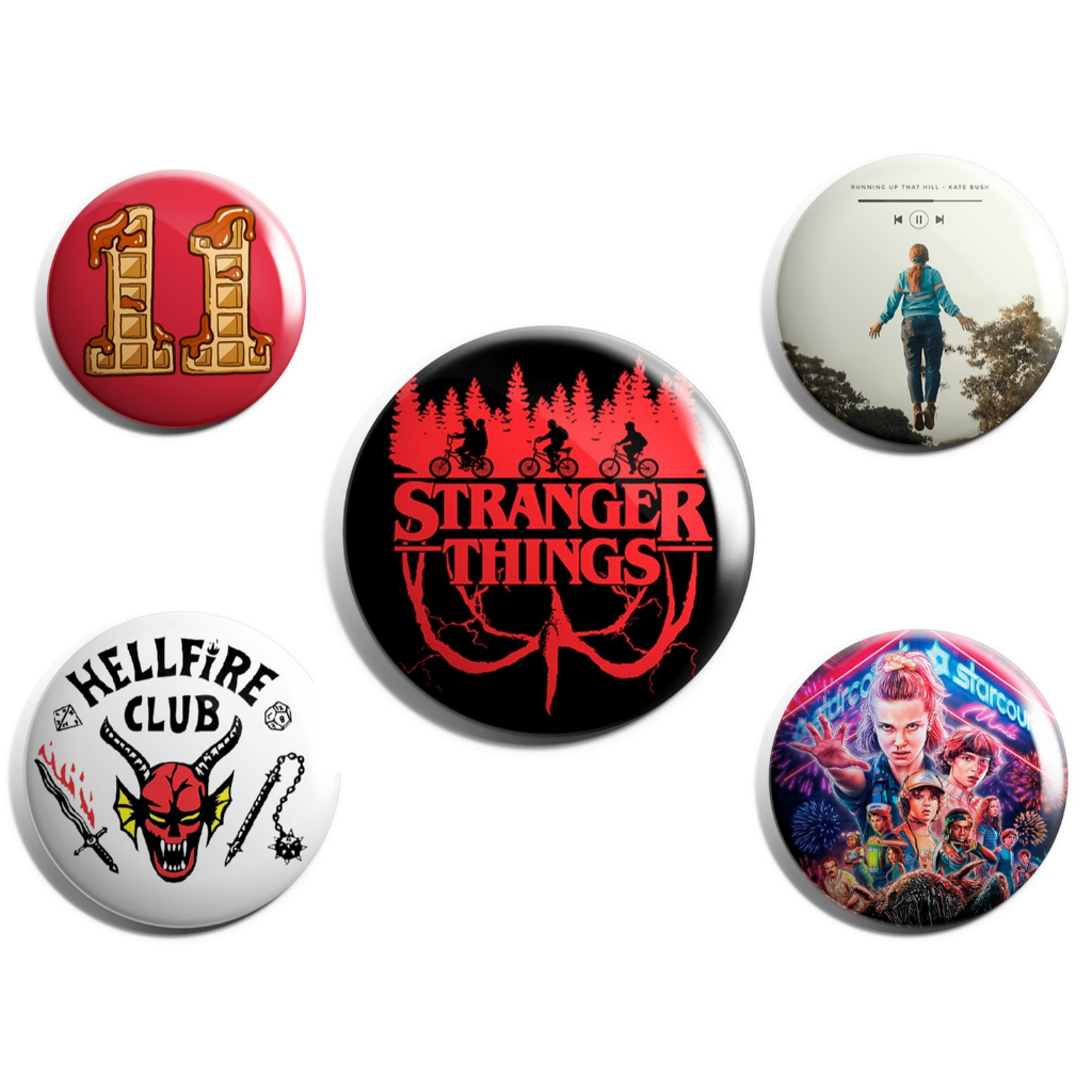 botton stranger things 5 unidades net filme seriado geek