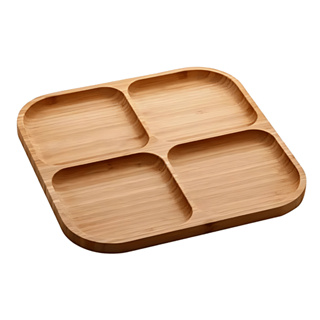 Gamela Petisqueira 4 Divisórias Quadrada Bambu Para Frios Queijo Churrasco em Oferta na Shopee