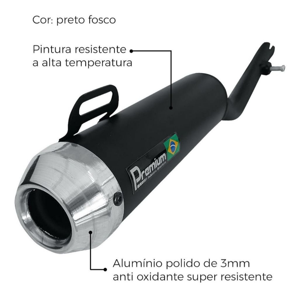 Cano Escapamento Honda Nxr Bros Esportivo Roncado 125 150 160 Premium Esportivo