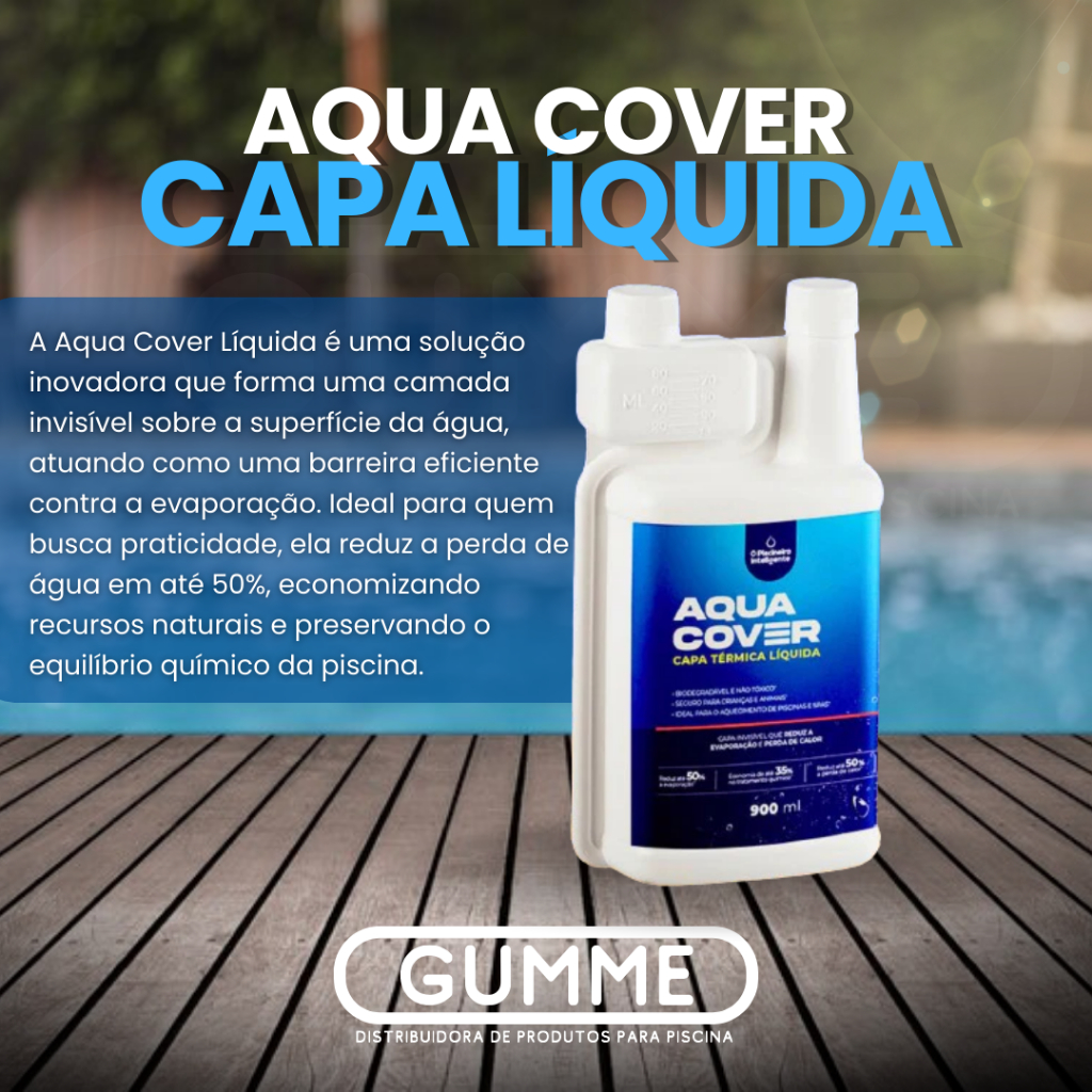 Capa Térmica Liquida AquaCover 900ml Reduz Evaporação E Economiza Energia