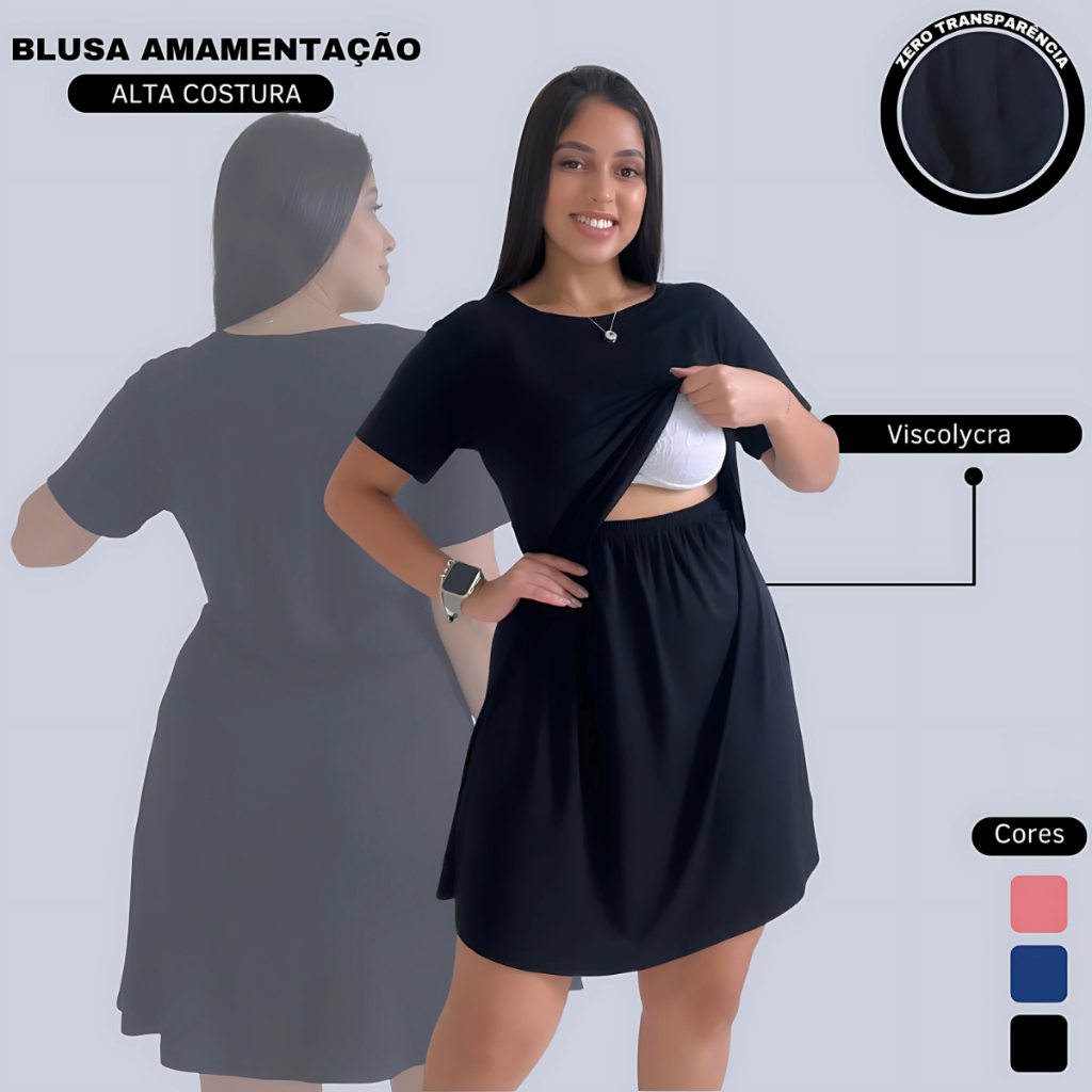 Vestido Amamentação Cores Premium Grávida Amamentar Maternidade Casual Vestidos Manga Curta em Oferta na Shopee