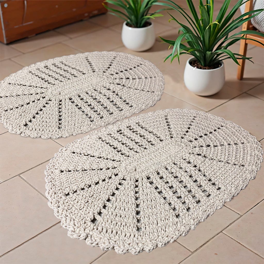 Tapete Oval de Crochê - Comprar com Melhor Preço em Decoração