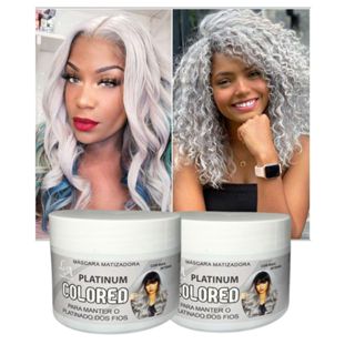 TONALIZANTE HAIR MASK COLORED PLATINUM L&A COSMETICOS - EFEITO PLATINADO 300g em Oferta na Shopee
