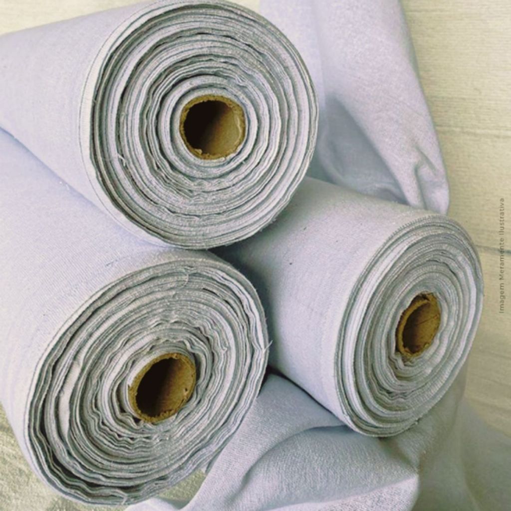 Tecido Pano De Prato 100% Algodão 5M Grosso Especial Maquinetado Para Pintura e Artesanato - Branco Alvejado
