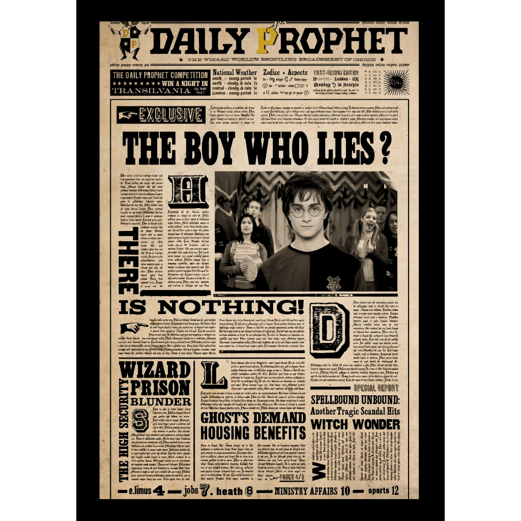 Poster Harry Potter Tamanho Grande A3 Cartaz De Cinema - Quadro Harry Potter Daily Prophet em Oferta na Shopee