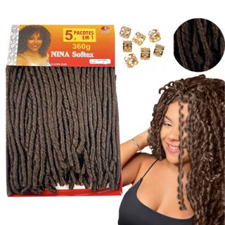 Nina Softex Pacotão 5x1 Original 360g Faz uma cabeça, Crochet Braid, em Oferta na Shopee
