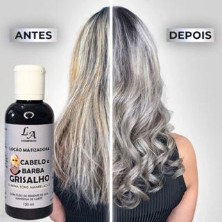 Máscara Matizadora Desamareladora Cabelo/Barba Grisalho Lindo Unissex Matiza Efeito Platinado em Oferta na Shopee
