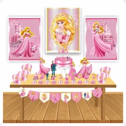 Kit Festa Princesa Aurora Bela Adormecida Infantil Decoração Aniversário Só um Bolinho em Casa