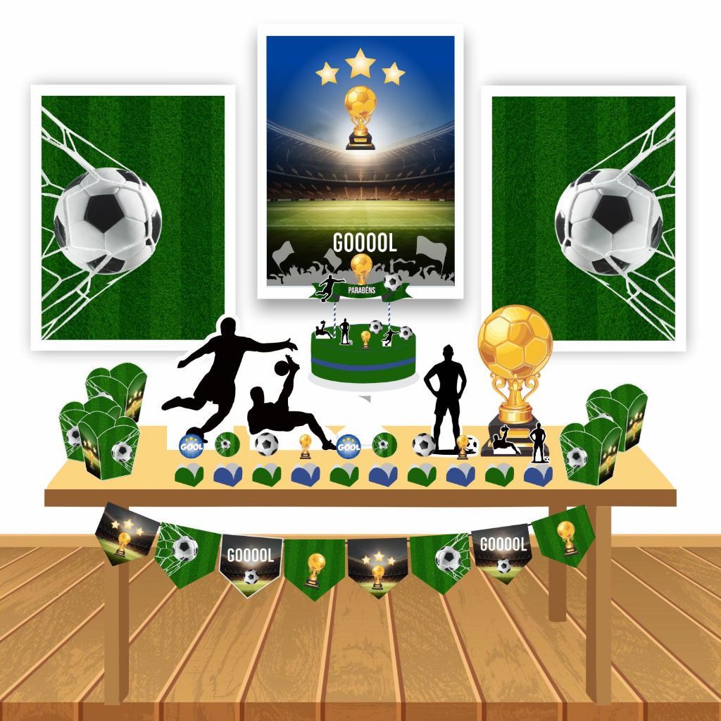 Kit Festa Futebol Bola Infantil Decoração Aniversário Só um Bolinho em Casa