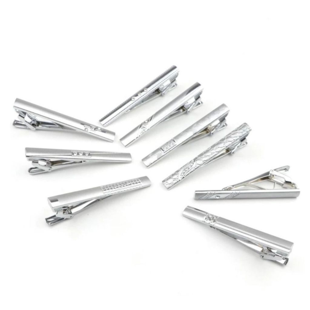 PRENDEDOR DE GRAVATA SLIM PRATA E DOURADO