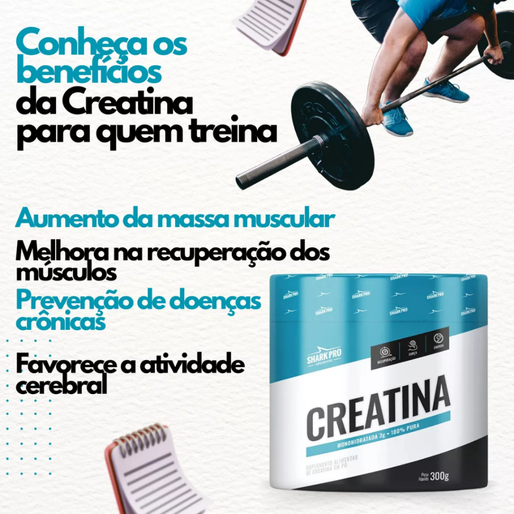 Detalhes do Kit Shark Whey Protein 900g Refil + Creatina 60g Limão + Bcaa 30 Capsulas + Coqueteleira 600ml