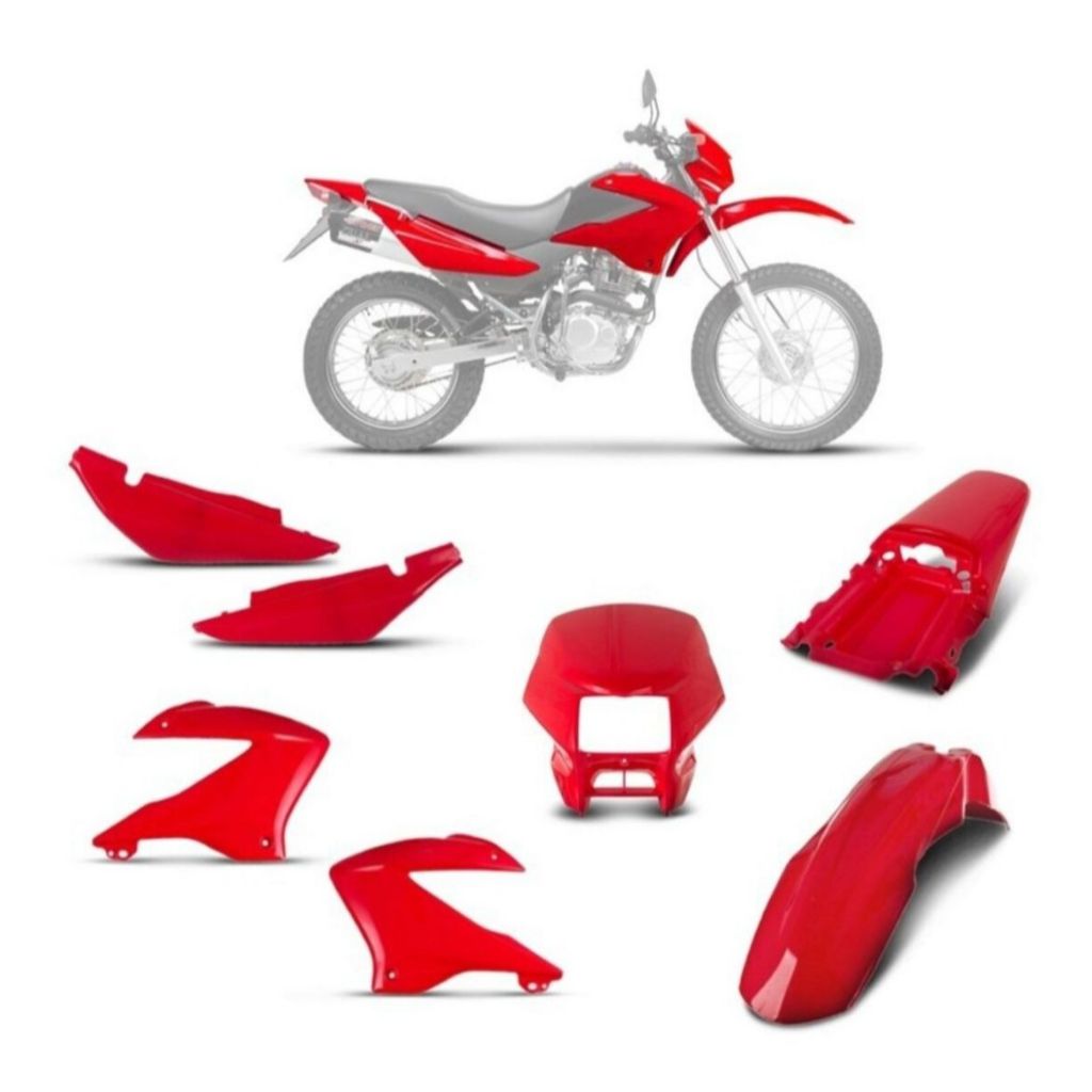 KIT CARENAGEM BROS 125 03-04 / BROS 150 07-08 - ( 5 PÇS VERMELHO OU PRETO)