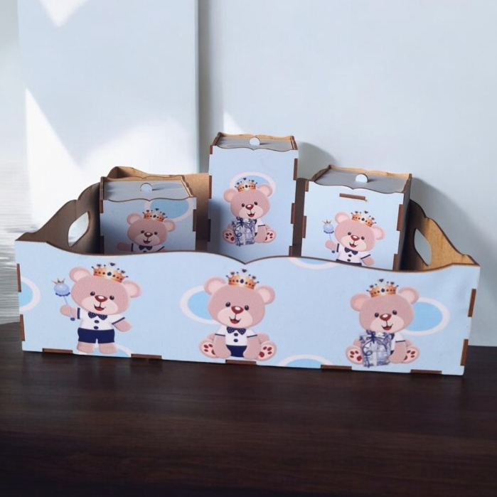 Bandeja Kit Higiene Bebê Adesivado 4 Peças em Oferta na Shopee