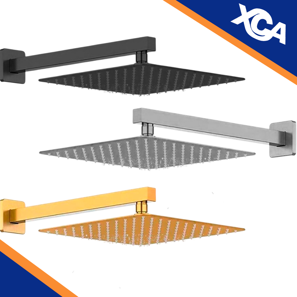 Chuveiro Quadrado Ducha Inox Dourado Preto Prata Acabamento Banheiro Piscina Metal Luxo Slim em Oferta na Shopee