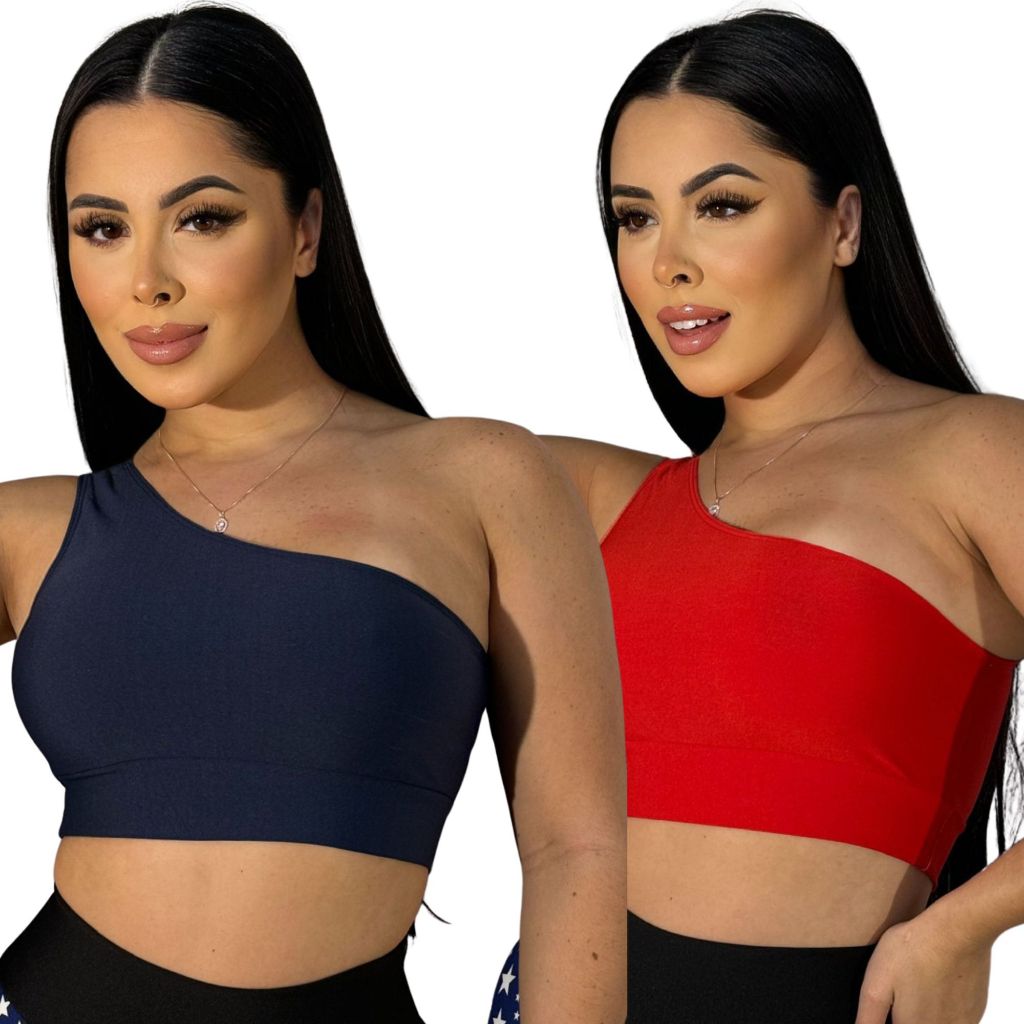 Top Cropped  Feminino Regata Um Ombro Só Suplex