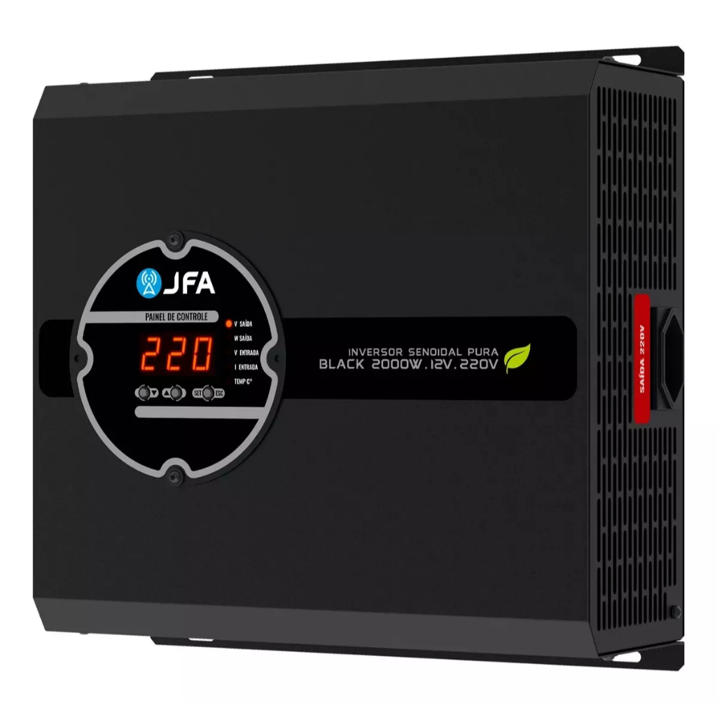 Inversor Jfa 2000w 12v 220v Onda Senoidal Pura Black - Spare Parts and Accessories for Vehicles