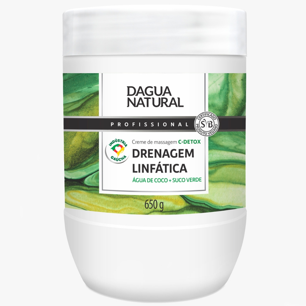 Creme De Massagem Dagua Natural C-Detox 650g Ação Drenante e Ativador Metabólico