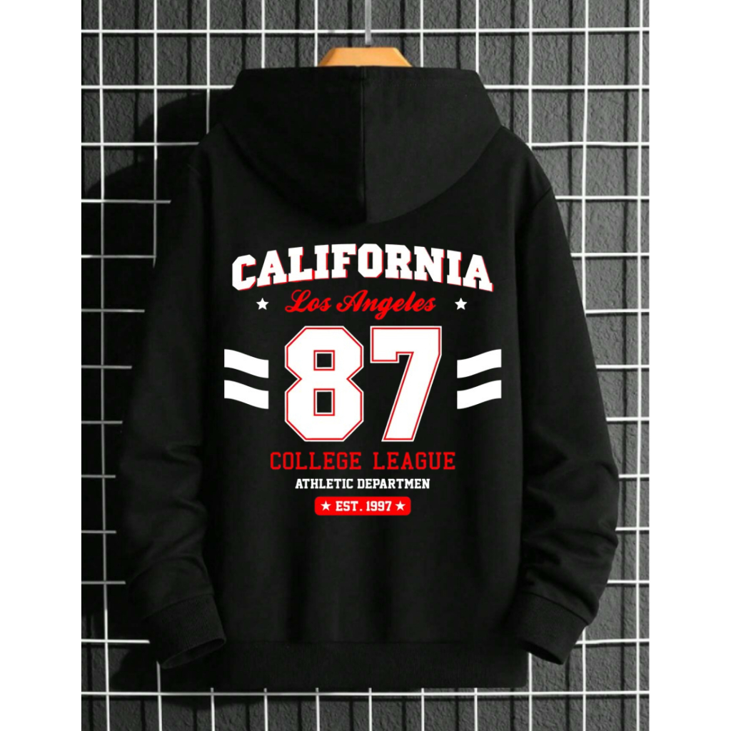 Moletom Canguru Com Capuz Blusa de Frio Estampado California 87 Algodão Masculina e Feminina