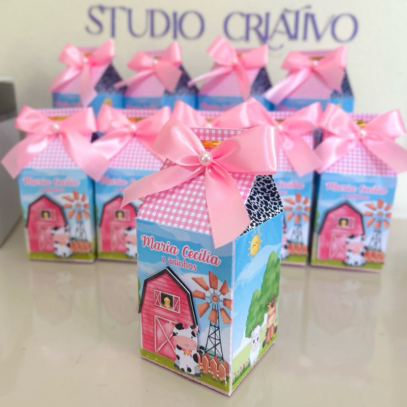 Kit festa fazendinha Caixa Milk Personalizada  Caixinha Lembrancinha - Personalizamos em Qualquer Tema