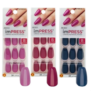 Unhas Postiças Autocolantes Impress Bailarina - Kiss NY em Oferta na Shopee