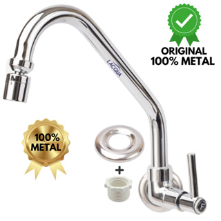 Torneira Cozinha GRANDE LUXO METAL Parede c/ Bico Arejador Articulado Lacqua em Oferta na Shopee