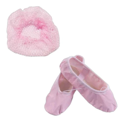 Kit Ballet Infantil Com 2 Itens: Rede + Sapatilha De Ballet Em Courino Sintético