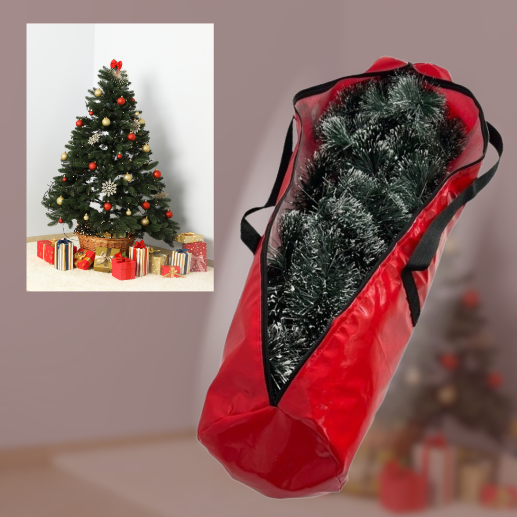 Imagem Capa Bag Protetora para Árvore de Natal Vermelho P, M, G - Armazenamento e Transporte