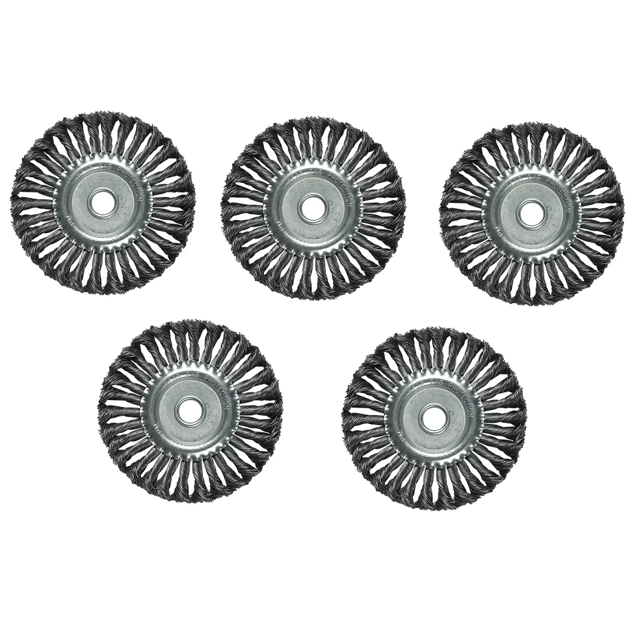 Escova de Aço Carbono Circular Fio Torcido 100 Mm Furo 22 Mm Embalagem com 05 Escovas Mtx 746309