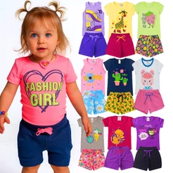 Conjunto Infantil Menina 1 ao 14 Kit 4 Peças Verão Roupa Feminina Criança Envio Rápido