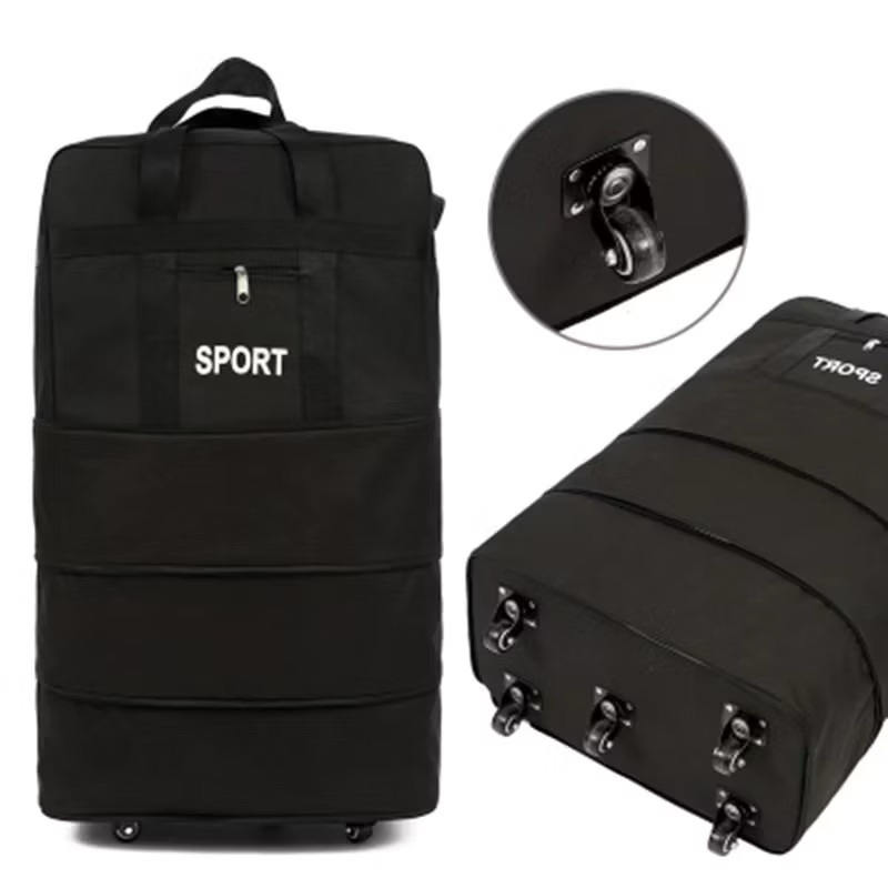 Grande Mala Sacola com Rodinhas Viagem Unissex Expansivel Dobravel Rolamento Oxford Com Rodas