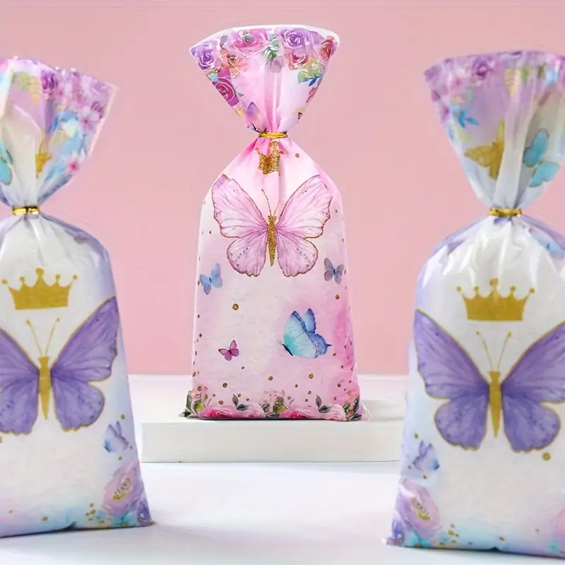 25 sacolinhas de lembrancinhas, presente e doces tema borboleta jardim encantado, aniversário festa