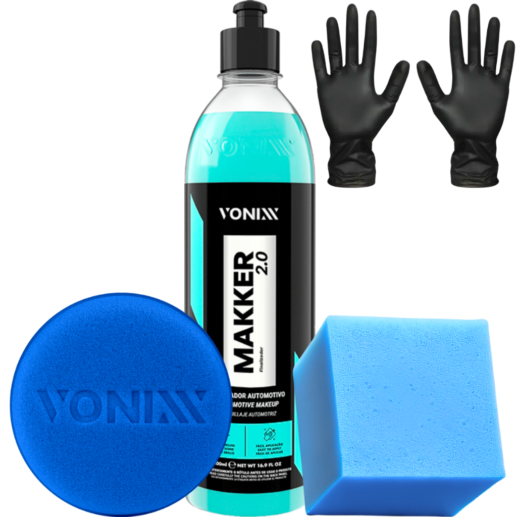 MAKKER MAQUIADOR AUTOMOTIVO MASCARA DEFEITOS + PAR LUVA NITRILICA + APLICADOR VONIXX em Oferta na Shopee