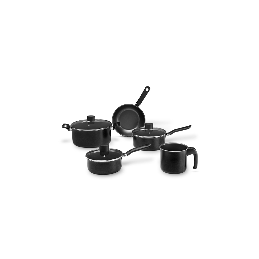 Conjunto Jogo Panela Antiaderente Brinox Preto Ebony 5 Peças