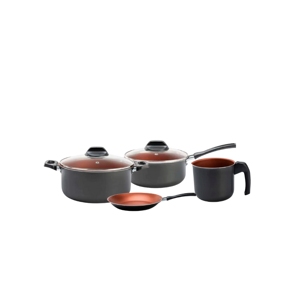 Jogo De Panelas 4 Peças Antiad. Topázio Brinox Cinza Range