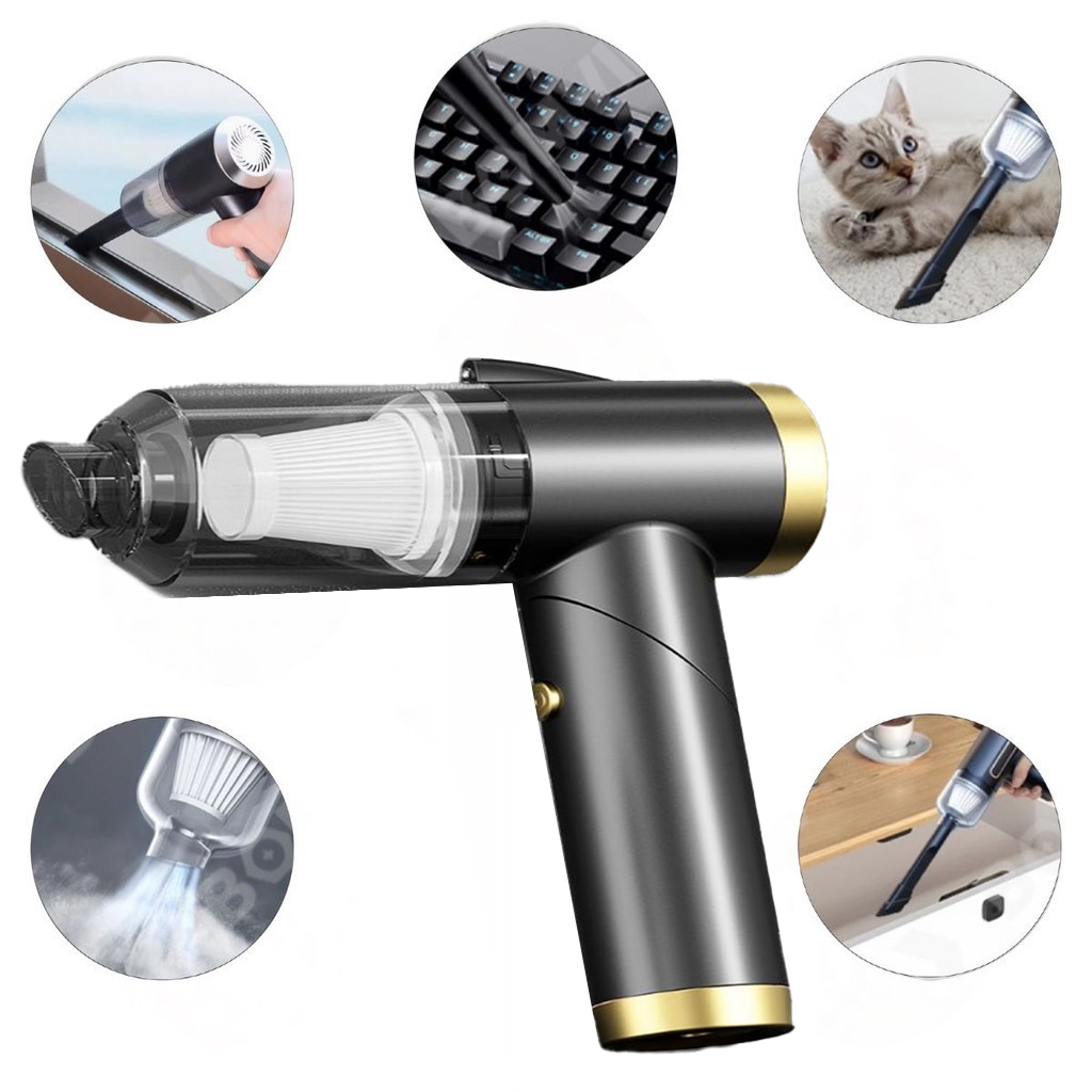 Aspirador Portátil Recarregável e Compacto – Limpeza Rápida para Carros e Pequenos Ambientes