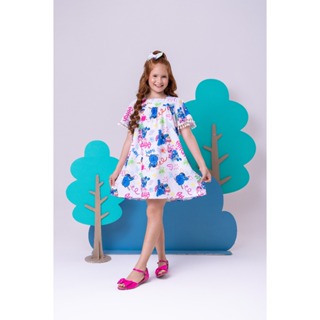 Vestido Menina Tendência Blogueirinha lilo Stitch Colorido Mini Diva em Oferta na Shopee