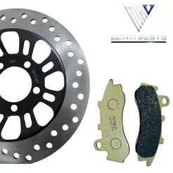 Kit Disco De Freio + Pastilha De Freio Dianteiro Honda Titan Fan 160 18/24