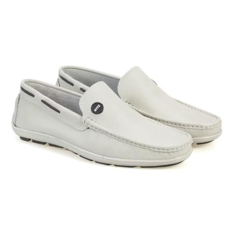 Driver Couro Legítimo Masculino Gelo  Mocassin Slip On Lançamento macio e confortável Dockside Ref 789 em Oferta na Shopee