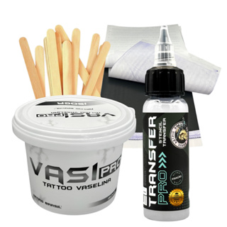 Kit de tatuagem Vaselina Vasipro 150g + Transfer decalque pro 30ml + brindes em Oferta na Shopee