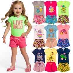 Kit de 6 ou 10 Peças Roupa Infantil Feminina - Conjunto Infantil Menina Criança Verão Envio Rápido