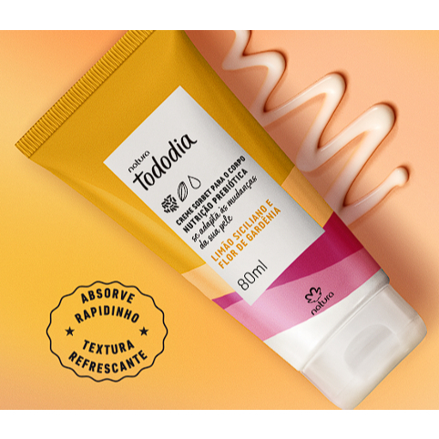 Mini Hidratante 80ml Limão Siciliano e Flor de Gardênia Sorbet Tododia Natura - Edição especial