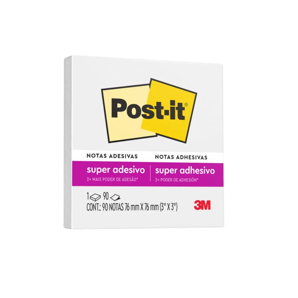 Bloco Adesivo Branco Quadrado 76 x 76 mm com 90 Folhas - 3M Post-it