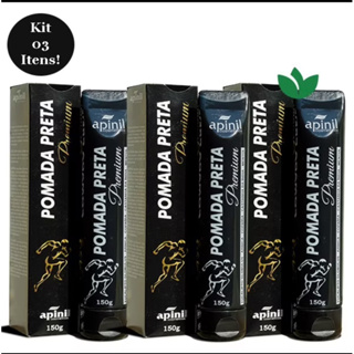Kit com ate 3 Pomada Preta Premium – Apinil Cosméticos (3 Unidades de 150g) em Oferta na Shopee