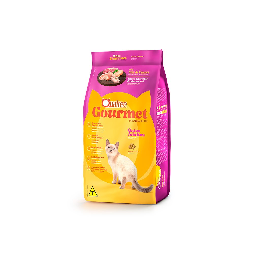 Quatree Gourmet para Gatos Adultos Sabor Mix de Carnes 10kg