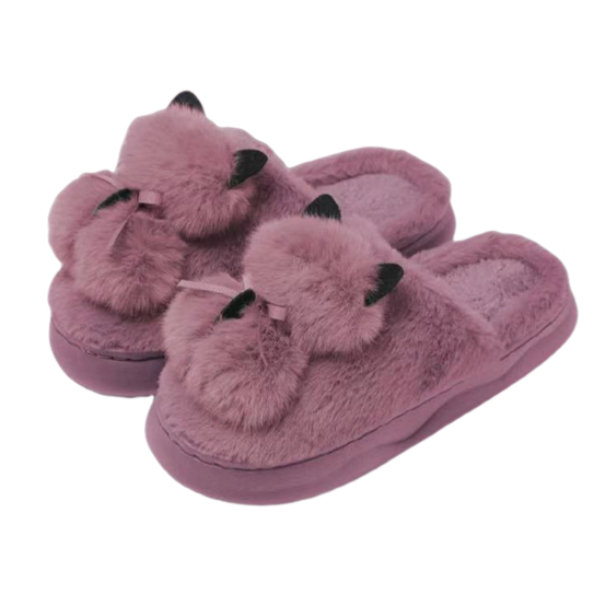 Pantufa gatinho com pelo De Inverno Antiderrapante Quente/PTF06-164