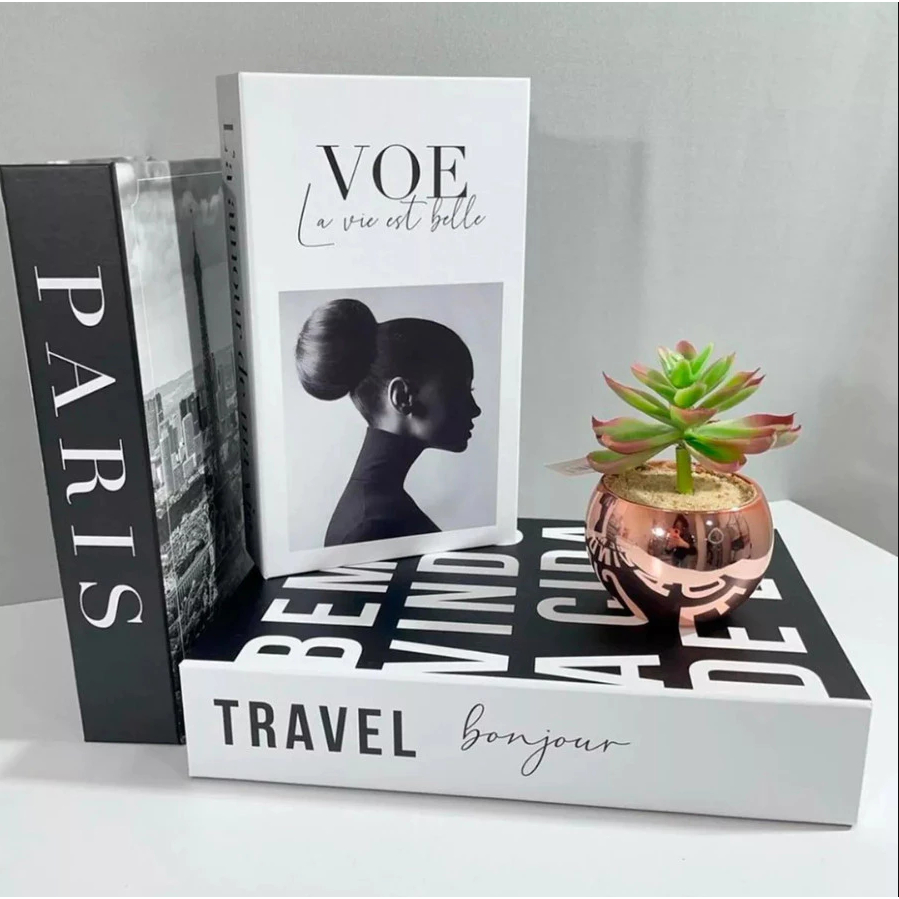 Livro Decorativo Fake 3 Peças Caixa Organizadora Porta Objetos Conjunto em Oferta na Shopee