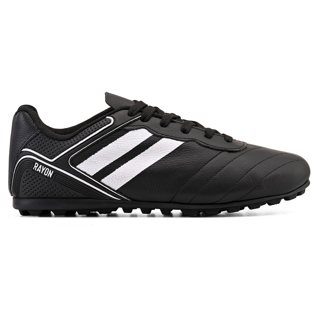 Chuteira em Couro Legitimo Futebol Campo Society - Resistente Costurada - Original R420-07