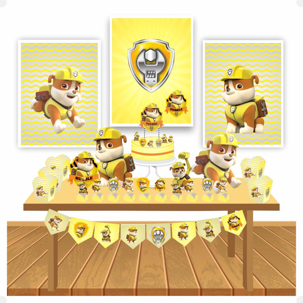 Kit Festa Rouble Patrulha Canina Infantil Decoração Aniversário Só um Bolinho em Casa em Oferta na Shopee