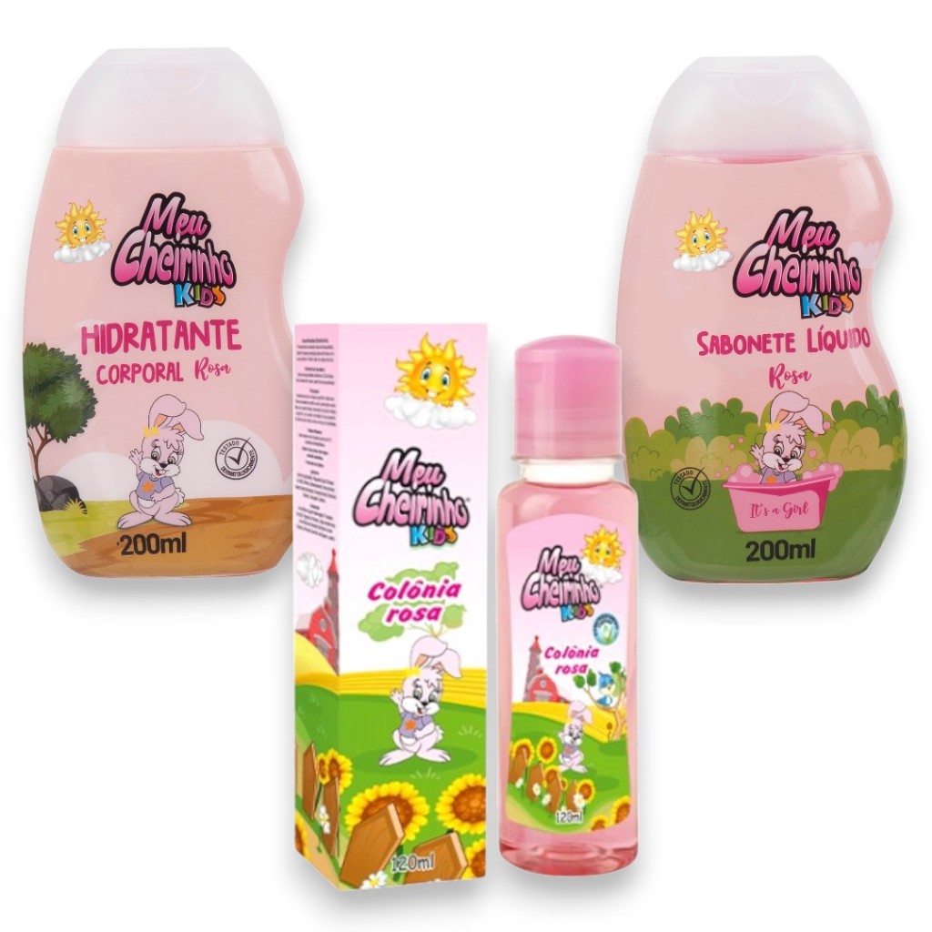 Colónia Hidratante Sabonete Liquido Kit Meu Cheirinho Kids Infantil