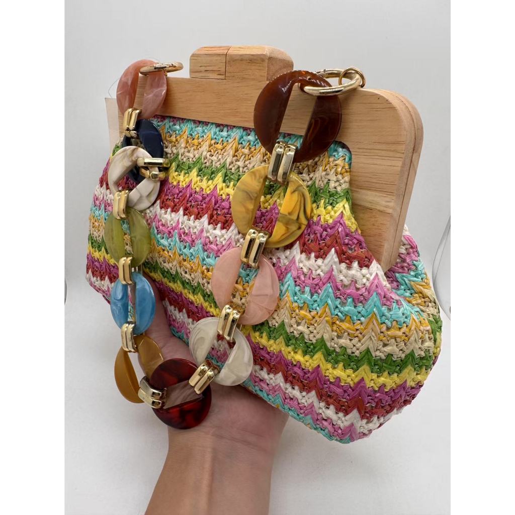 Bolsa Saco De Palha De Corrente Tecido Sintético Praia Verão em Oferta na Shopee